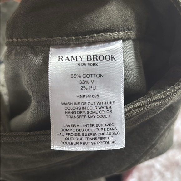 NWOT Ramy Brook Helena High Rise Velvet Flare Wide Leg Jeans Pants in Olive 30 - Picture 7 of 8